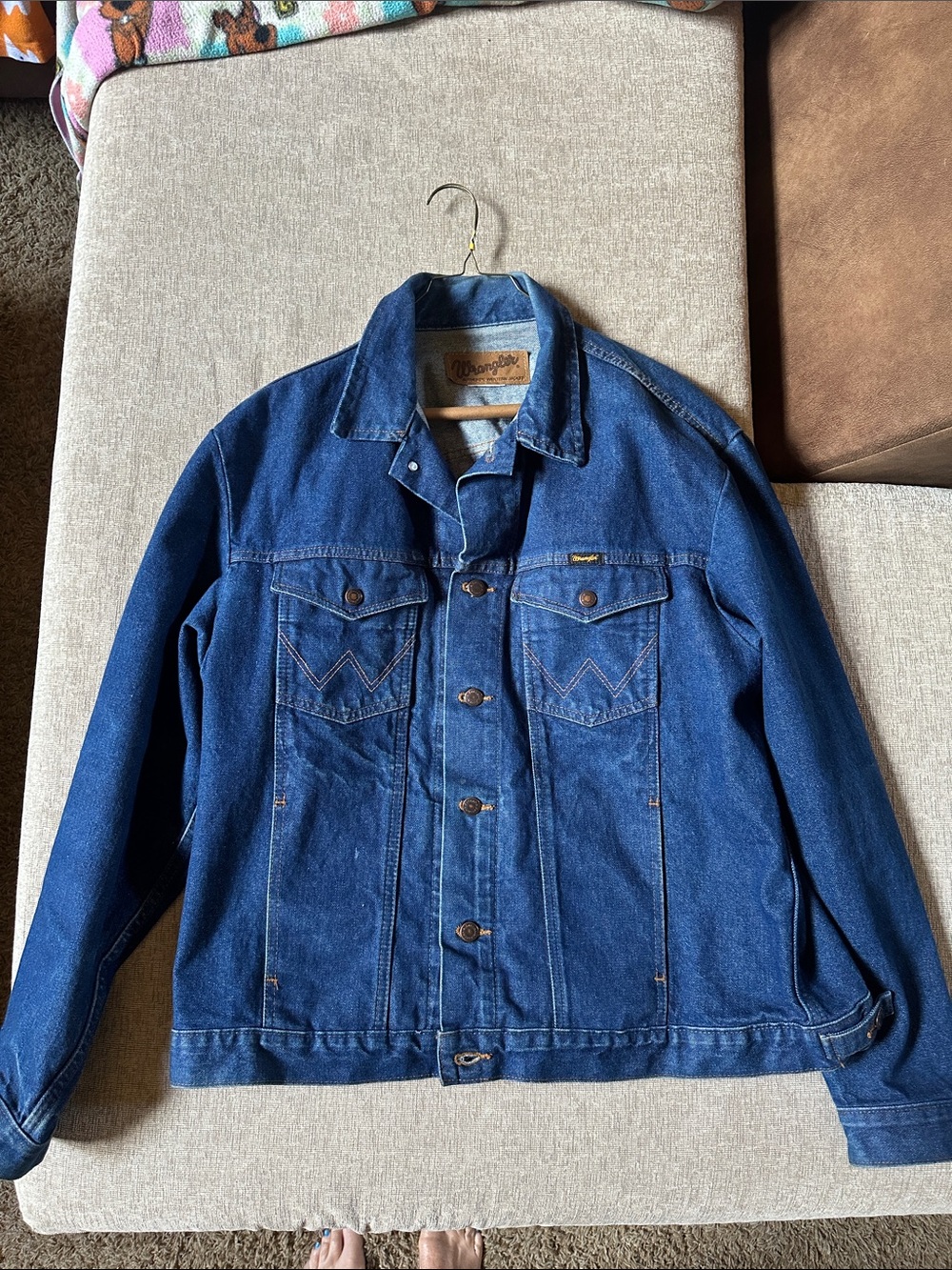 Wrangler Dark Blue Denim Jean Jacket XL great condition
